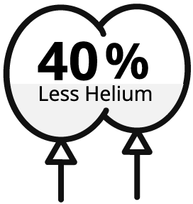 ヘリウムガス使用量を最大40％削減