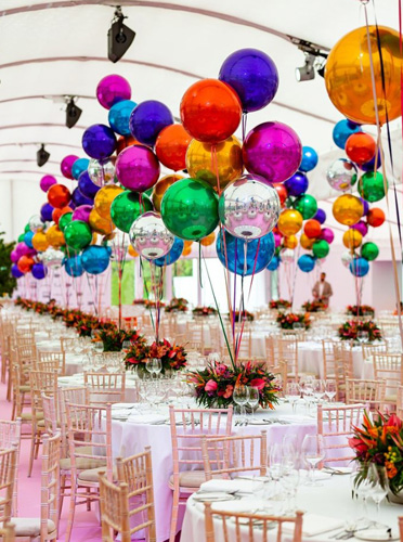 無地マイラーを使ったバルーンディスプレイ・パーティー会場